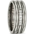 thumbnail image 5 of Titanium Polished With Cz 8mm Grooved Band (Size 9) Made In China tb481-9, 5 of 5