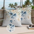 thumbnail image 3 of Spring Floral Outdoor Pillow Covers 20x20 Set of 2,Waterproof Patio Throw Pillowcase Protectors,Weeping Blue Botanical Summer Vintage Decorative Pillow Shams Cushion Covers for Seat Bed Couch Sofa, 3 of 8