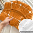 thumbnail image 4 of Full Size Fitted Sheet Set - Orange Gingham 3 Piece Bedding Sets 16" Deep Pocket Fitted Sheet with 2 Pillowcases, Modern Minimalist Geometric Plaid Brushed Microfiber Hotel Luxury Bed Sheets, 4 of 9
