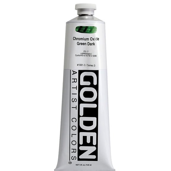 Golden Heavy Body Artist Acrylic - Chromium Oxide Green Dark, 5 oz