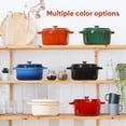 thumbnail image 3 of Hawsaiy 6.5 QT Enameled Cast Iron Dutch Oven with Lid, Nonstick Cookware for Baking, Roasting, Braising & Cooking, Dual Handles, Orange, 3 of 10