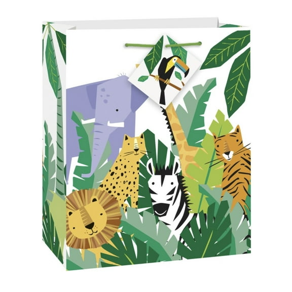 Animal Safari Medium Gift Bag, 9x7x4, 1 ct, Unique Industries