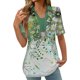 thumbnail image 1 of Tops Cortos para las Mujeres Blusas Impresas Manga Corta Turndown Collar Camiseta, Tops de Blusa para las Mujeres Casual, 1 of 5