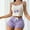 Purple, variant on Women Pajama Set Cute Print Cami Shorts Sleepwear 2 Piece Loungewear Soft Cotton Summer Nightwear Girly Pjs