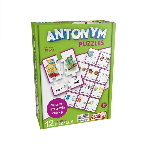 Antonym Puzzles Junior Learning for Ages 5-8, Grade 1 Grade 2 Learning,  Language Arts Word Level, Perfect for Home School, Educational Resources