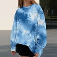 thumbnail image 2 of Bovemsi Womens Sweatshirts Fashionable Autumn And Winter Casual Tie Dye Pattern Long Sleeved Loose Top Fall Fashion Outfits 2025 Clothes, 2 of 9