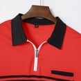 thumbnail image 4 of Huresd Mens Polo Shirts Breathable Shirts for Men Fashion Collared Short Sleeve Shirt Red 2XL, 4 of 6