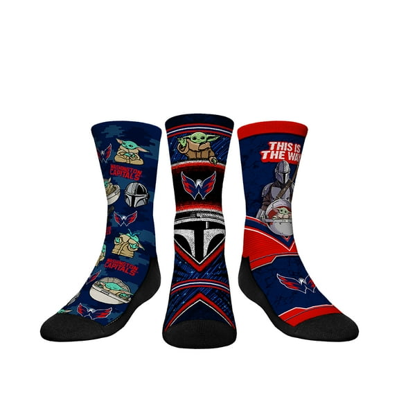 Youth Rock Em Socks Washington Capitals The Mandalorian 3-Pack Crew Socks