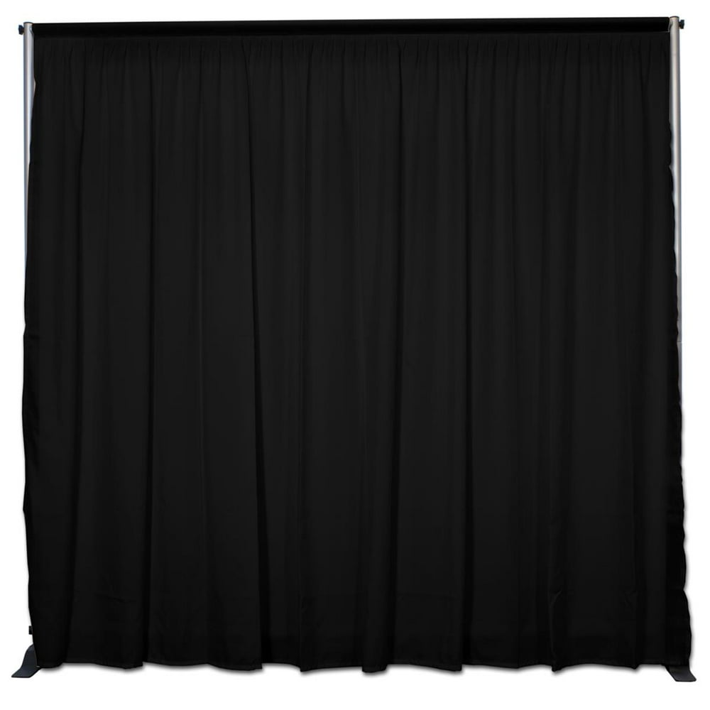(Black) Pipe and Drape Backdrops for Wedding or Reception, Black 10 Feet Wide and 8 Feet Tall