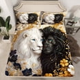 thumbnail image 2 of Castle Fairy Animal Lions 4-Piece Full Size Sheets for Teens Boys Girls,Vintage Flower Bed Sheets,Jungle Wildlife Lightweight Sheet Sets,Luxury Bedroom Decor, 2 of 7