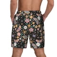 thumbnail image 2 of Lsque Mens Swim Trunks Floral Insects Pattern - Bathing Suit Compression Liner - Beach Swim Shorts Swimwear - (S-3XL) - Stretch Quick Dry -Medium, 2 of 9