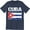 Navy Heather, variant on Cuba Fashion Country Souvenir Pride logo Cuban heritage national Flag Tee Shirt