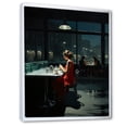 thumbnail image 2 of Designart "By Edward Masterpiece Nighthawks wall art V" Masterpiece Floater Framed Canvas Art Print, 2 of 7