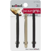 Scunci: Long Thin Black & Tan Barrettes All Day Hold, 1 ct