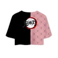thumbnail image 3 of Demon Slayer Short Sleeve Suit,Women Summer Crop Top Shorts 2PCS Sets,3D Anime Print Sexy Athletic Outfit Set, 3 of 5