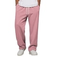 thumbnail image 4 of Rexolia Men’s Sweatpants Drawstring Elastic Waist Relaxed Fit Straight Leg Daily Wear Pink S, 4 of 7