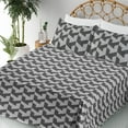 thumbnail image 3 of Ambesonne Geometric Fitted & Flat Sheet with Shams 4 Pcs Set, Contemporary Stripes Art, Full, Black and Pale Grey, 3 of 5