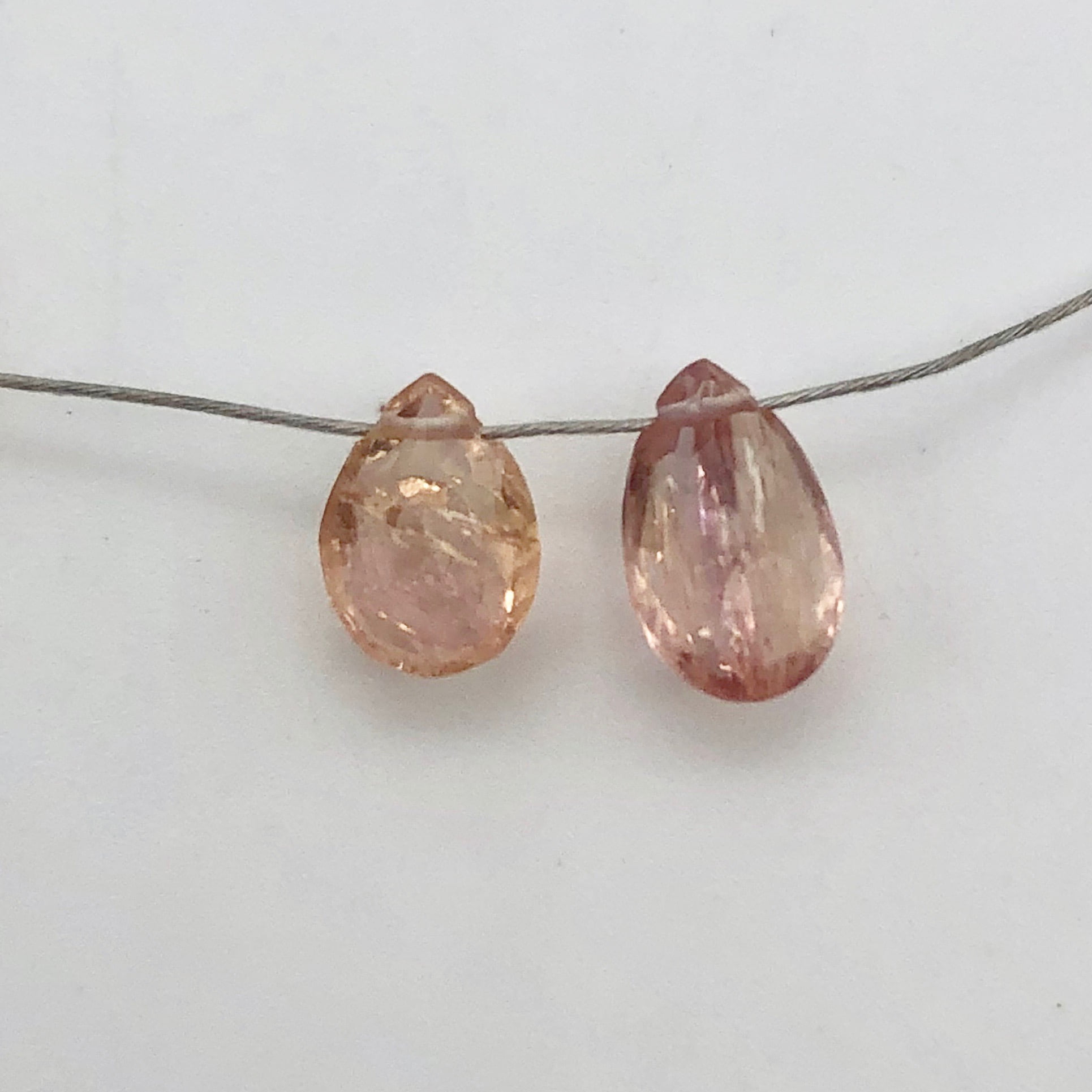 Natural Imperial Topaz~Hand Carved Pear Beads Briolettes~17mmx10mm-14mmx10mm~Imperial Topaz Carving Pear Both Side Carving