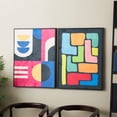thumbnail image 2 of 25" x 33" Geometric Framed Wall Art with Black Frame, by DecMode (2 Count), 2 of 9