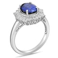 thumbnail image 2 of Brilliance Fine Jewelry Sterling Silver Created Sapphire and White CZ Ring, 2 of 3