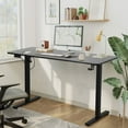 thumbnail image 2 of YRLLENSDAN 55 IN Electric Standing Desk Adjustable Height, Modern Computer Table with Headset Rack, Ergonomic Office Desk with 2 Memory Function, Black, 2 of 7