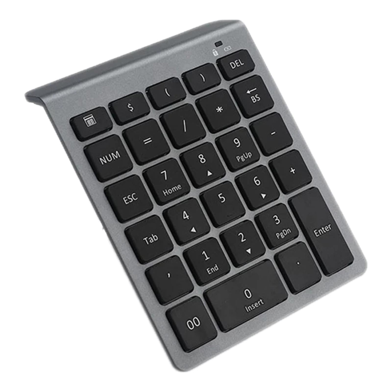 Non Slip Bluetooth Number Pad 28Key Numeric Keypad for Computer Desktop
