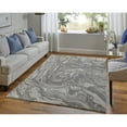 thumbnail image 3 of 8' X 11' Gray Ivory And Silver Abstract Stain Resistant Area Rug, 3 of 4