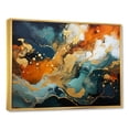 thumbnail image 3 of Designart "Golden Storm Blue and Gold Marble V" Oversized Abstract Framed Wall Art - Modern Blue Abstract Painting Bedroom Framed Canvas Wall Art, 3 of 7