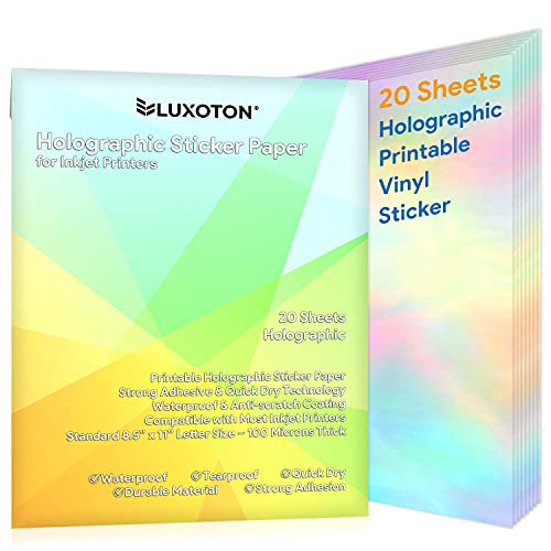 Holographic Sticker Paper For Inkjet Printer 20 Sheets Printable Vinyl Sticker Paper Holographic Rainbow Waterproof Vivid Colors Self Adhesive For Diy Project Crafts Labels Full Letter Size 8 5 X11 Walmart Com Holographic Sticker Paper For Inkjet Printer 20 Sheets Printable Vinyl Sticker Paper Holographic Rainbow Waterproof Vivid Colors Self Adhesive For Diy Project Crafts Labels Full Letter Size 8 5 X11 Walmart Com