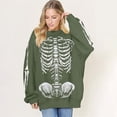 thumbnail image 2 of HUITKMM Chandail pour Femmes Unisexe Mode Imprimé Design Squelette Surdimensionné Longline Sans Capuche Col Rond pour et Mode Urbaine Décontracté, 2 of 5