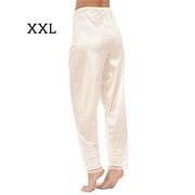 letairis Women Lace Pajamas Bottoms Loose Leg Trousers Lounge Pants white XXL
