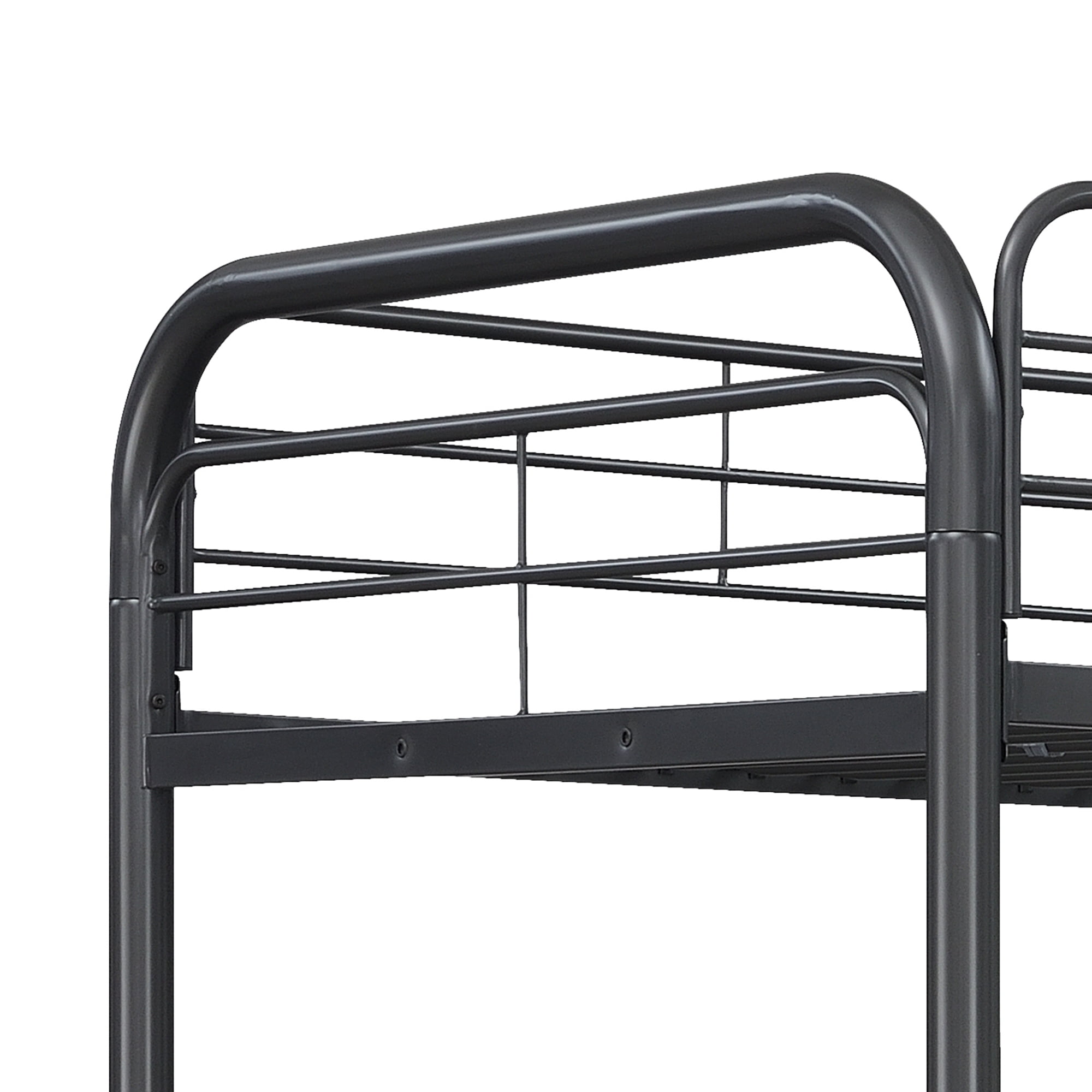 DEALTOPS Metal Triple Bunk Beds Twin Over Twin Over Twin Size Bed with 2 Ladders for Adults, Teens, Black