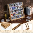 thumbnail image 5 of Card Display Stand, 5-Tier Trading Card Display, Wooden Graded Baseball Sports Card Display, Trading Card Display Case for Card Collection & Show,Brown, 5 of 7