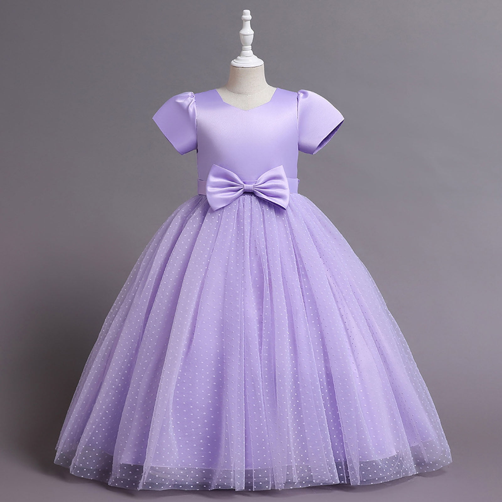 JSCDRPDWL Pink Princess Dress for Girls Little Girls Dress Up Boy Baptism Outfit Baby Clearance Birthday Gifts for Him Baby Girl Clothes Winter Girls, Purple 7-8 Years