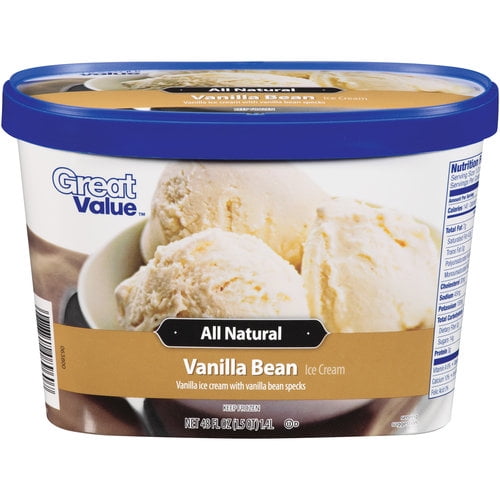 Great Value Vanilla Bean Ice Cream, 48 oz