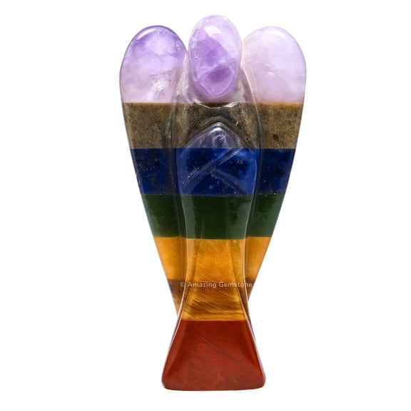 Chakra Guardian Angel, Carved Angel Figurine - 2 inch