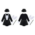 thumbnail image 6 of Yartina Girls Magician Outfits Circus Magic Performance Sequins Leotard Dress for Stage Performance Black 6, 6 of 7
