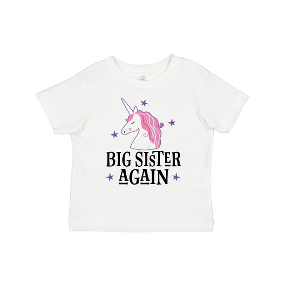 Inktastic Big Sister Again Unicorn Girls Toddler T-Shirt