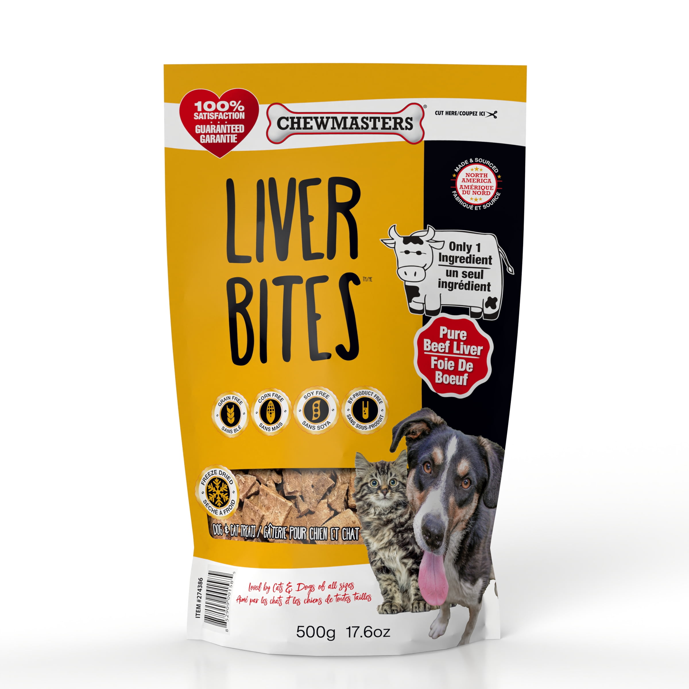Friandises pour chiens Chewmasters au foie de bœuf lyophilisé 500 g