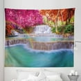thumbnail image 1 of Landscape Tapestry, Rain Forest in Vietnam Laos South Orange Trees Side of River Image Print, Fabric Wall Hanging Decor for Bedroom Living Room Dorm, 5 Sizes, Blue, by Ambesonne, 1 of 1