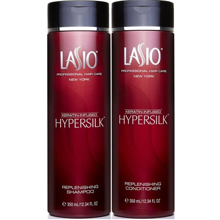 Lasio Keratin-Infused Hypersilk Replenishing Shampoo and Conditioner 12.34 Fl. Oz