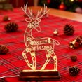 thumbnail image 7 of Dserhfy Metal Lighted Christmas Deer Decoration Light Up Reindeer Figurine with Wooden Base for Indoor Outdoor Home Yard Tabletop Decor, 7 of 7
