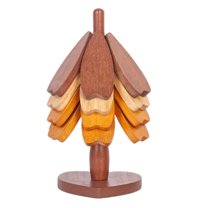 Shoreew Tree-Shaped Coasters Wooden Trivet Mat Heat Resistant Coaster Multifunctional Pot Holder Kitchen Festive Ornament