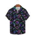 thumbnail image 2 of Feancey Birthday Gifts Mens Hawaiian Shirts Mask Printed Mardi Gras Casual Short Sleeve Button Down Shirt Big and Tall Fashion Carnival Themed Party Tops Multicolor 5XL, 2 of 6
