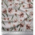 thumbnail image 1 of Soimoi Gray polyester Crepe Fabric Peach Floral Decor Fabric Printed BTY 52 Inch Wide, 1 of 1