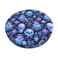 thumbnail image 1 of Balery Skull blue crystal flower Fundas de asiento para taburete de bar redondo de tela de terciopelo ajustables que protegen de arañazos y manchas para sillas de 14 a 17 pulgadas.-14 inch, 1 of 7