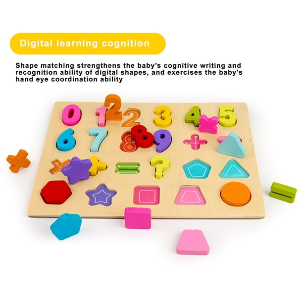 Feltree Puzzles Toys Clearance Number Mother English Building Block Puzzle  Baby Wooden Toy Children'S Enlightenment Kindergarten Early Education Puzzle  Gift For Kids Beige 