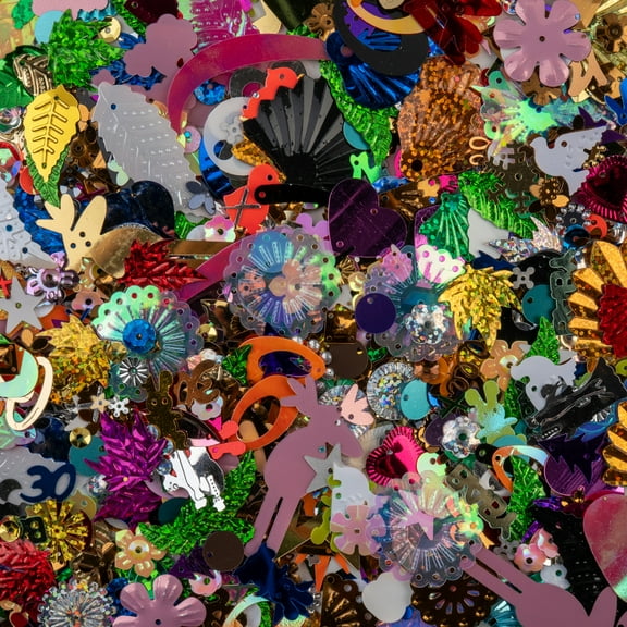 John Bead 250g Assorted Plastic Craft Loose Sequins with Hole for DIY Crafts Making Sewing Embroidery Clothes