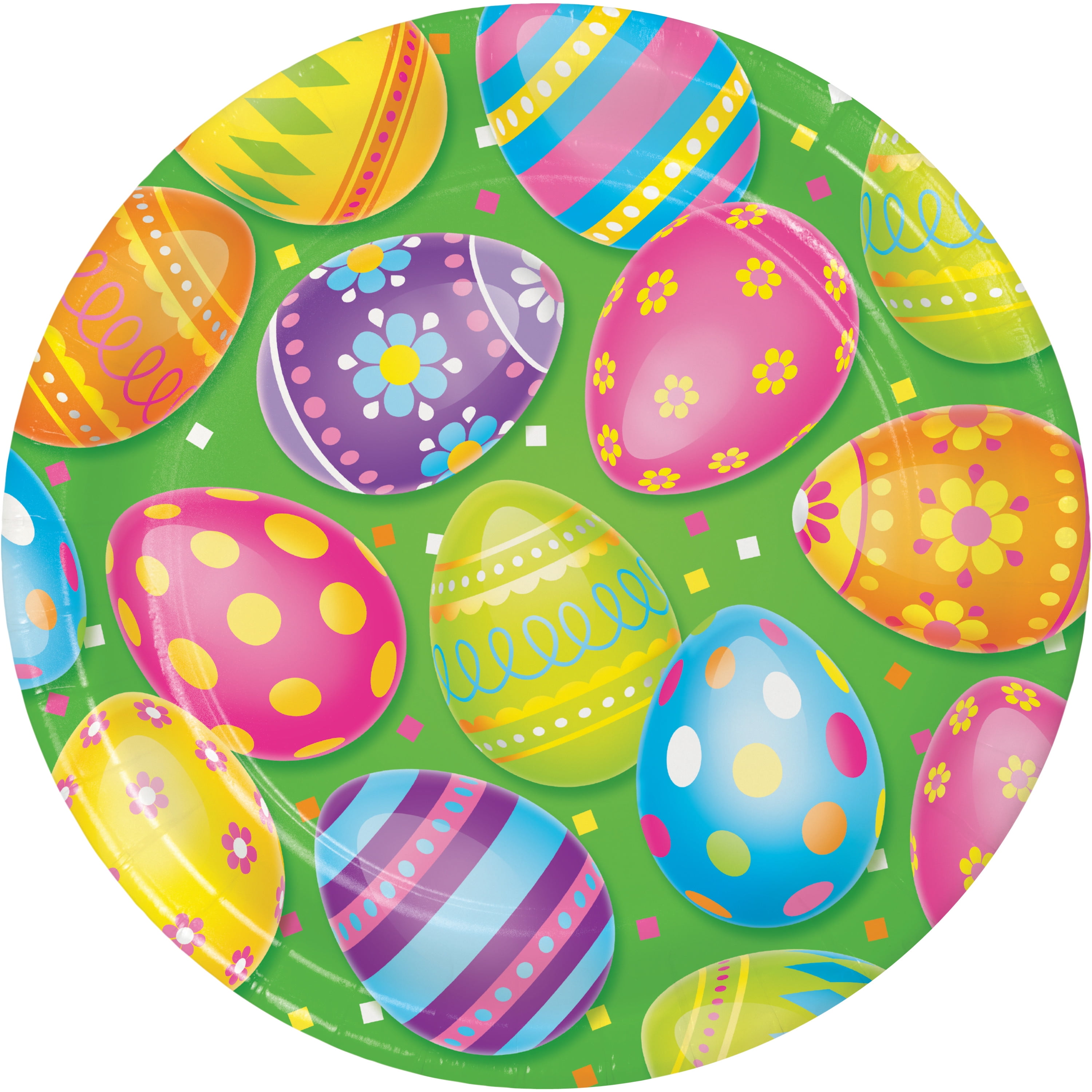 Colorful Easter Eggs Paper Plates, 24 Count for 24 Guests - Walmart.com