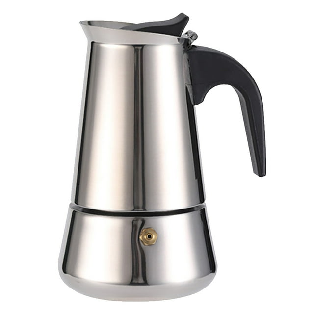 XIANXIAN 6 Cup Stovetop Maker Matte Stainless Steel Pot Italian and Cuban Mocha Coffee Maker, Compatible with Gas, Electric, Ceramic, and Induction stovetops(10 fl oz/300 ml)